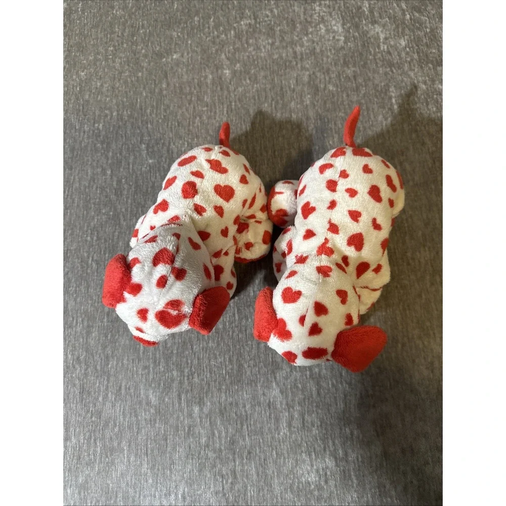 Ty 2010 Tylux Plush Red Hearts‎ Valentines Red Nose Dog Lot 2